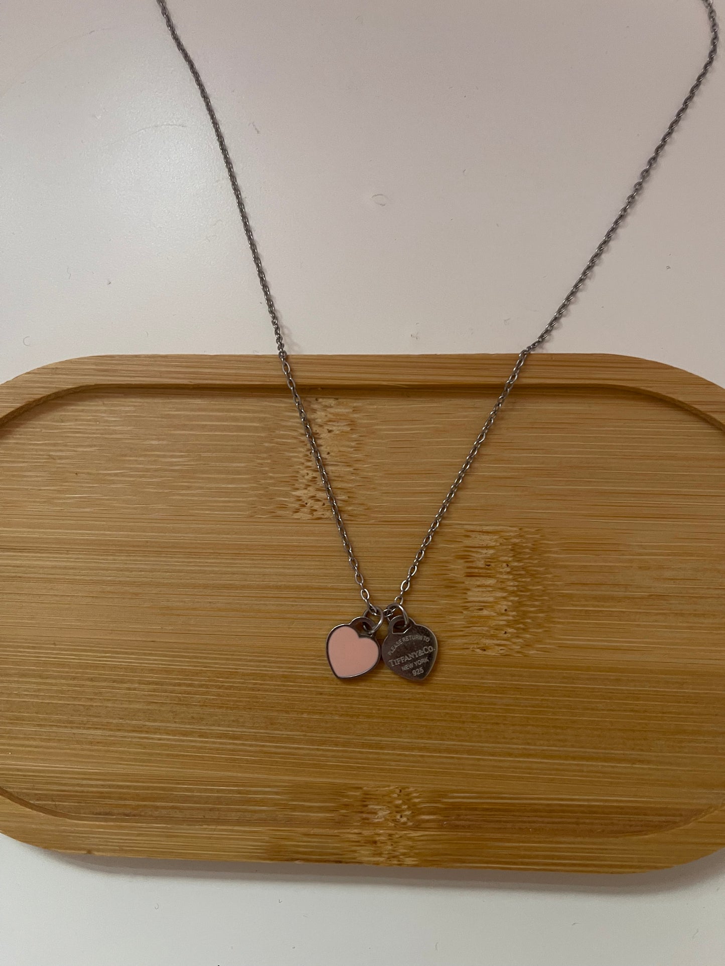 double heart pink necklace (pre order)