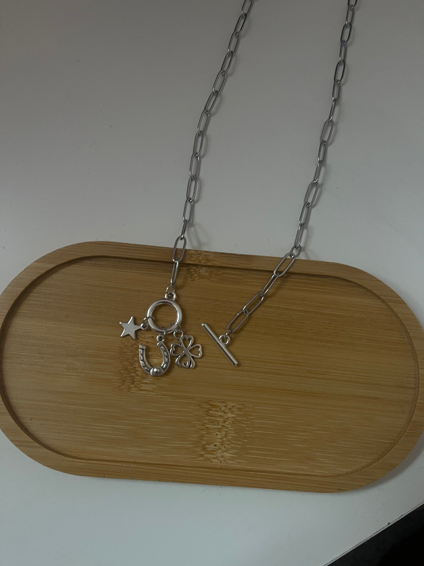 lucky girl silver necklace