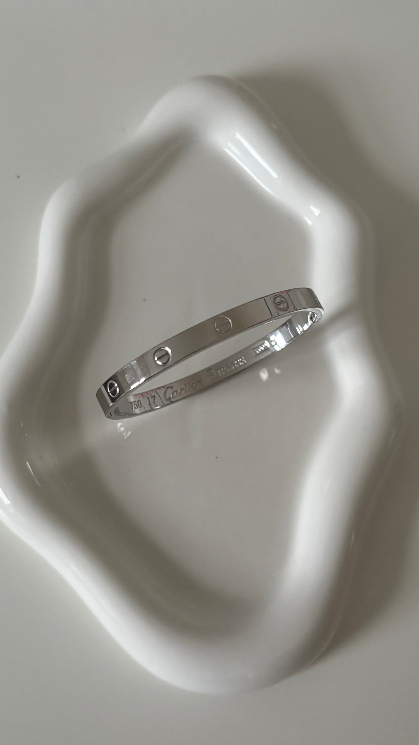 Silver love bangle