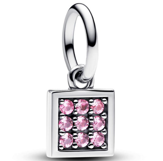 Silver and pink shopping charm