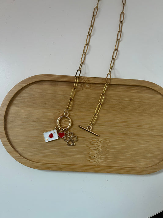 lucky valentine gold necklace