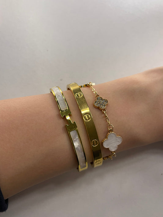white bracelet stack (pre order)