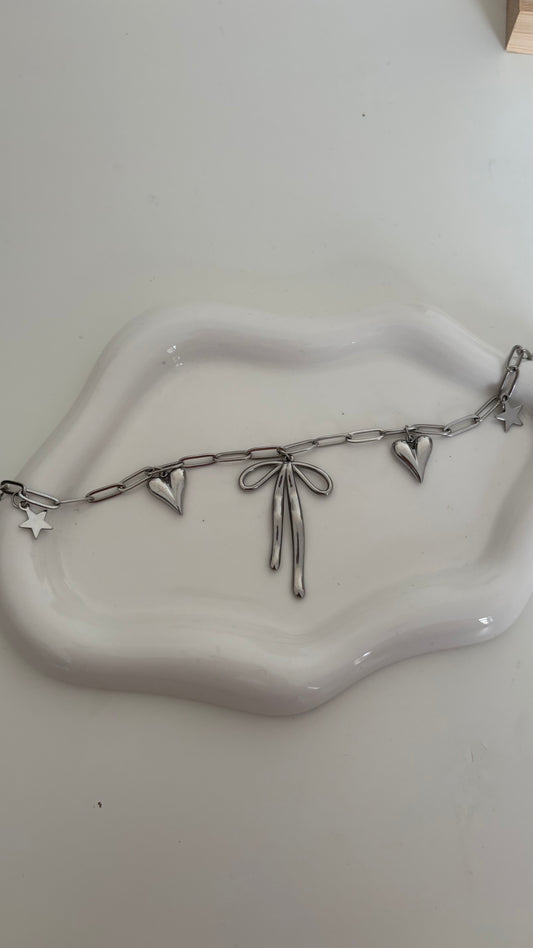 Silver soft girl necklace