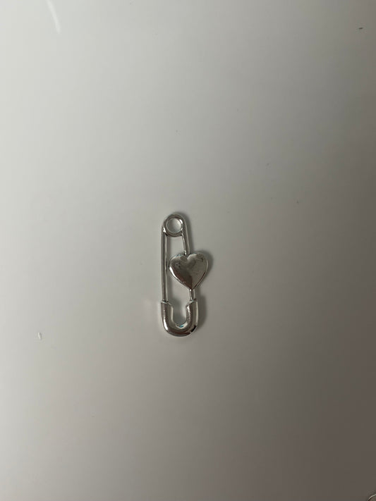 heart safety pin charm