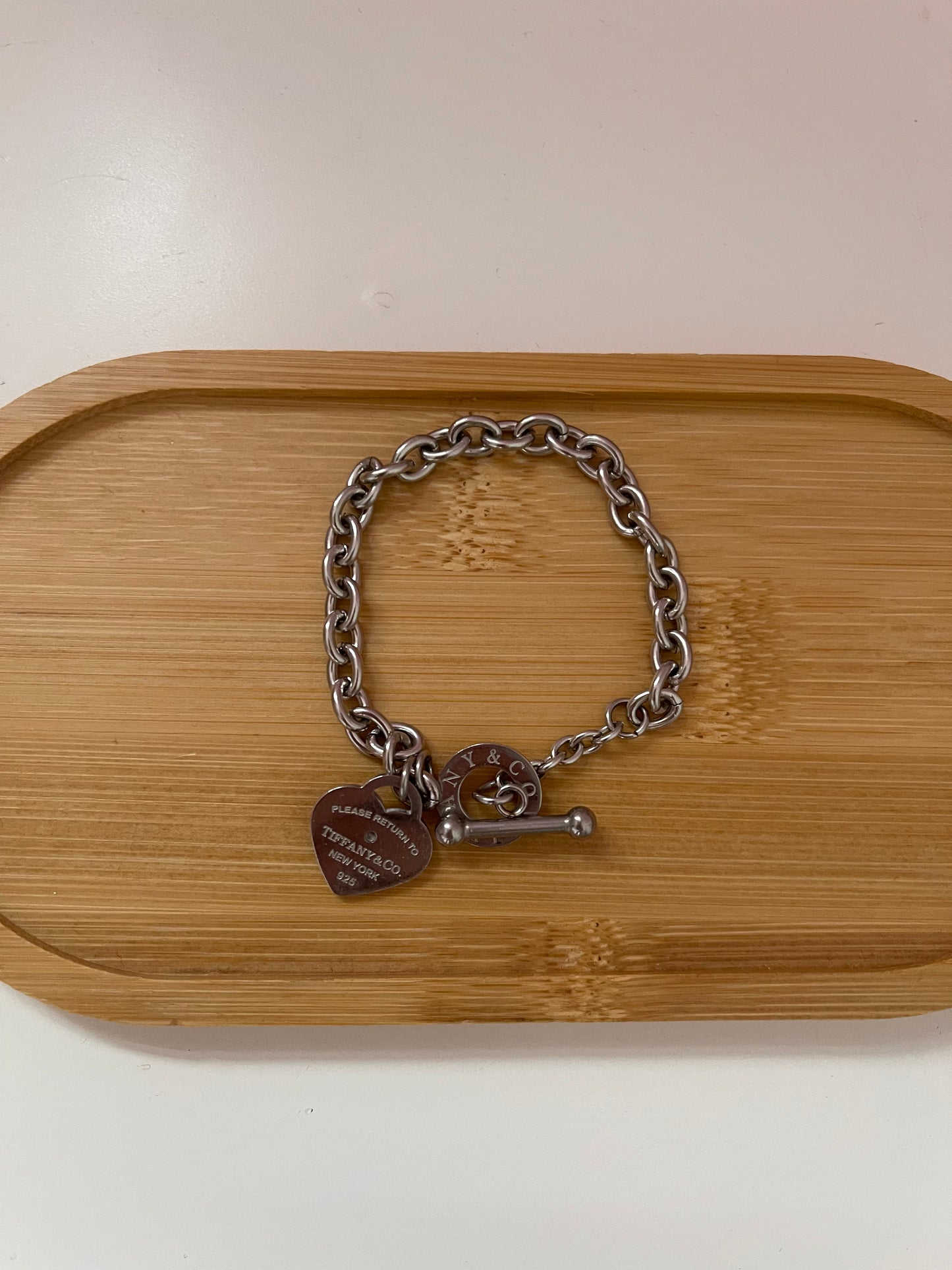 chunky silver heart bracelet (pre order)