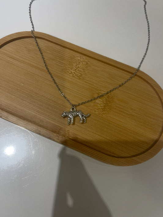 silver cheetah necklace