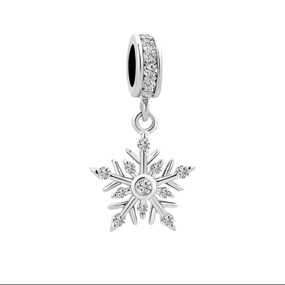 Silver snowflake charm