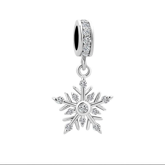 Silver snowflake charm