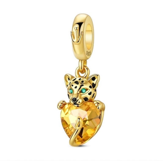 Gold leopard charm