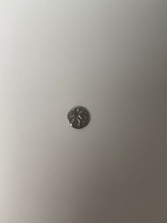 textured circle charm
