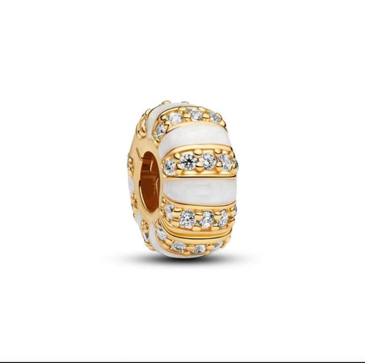 Gold and white jewels charm